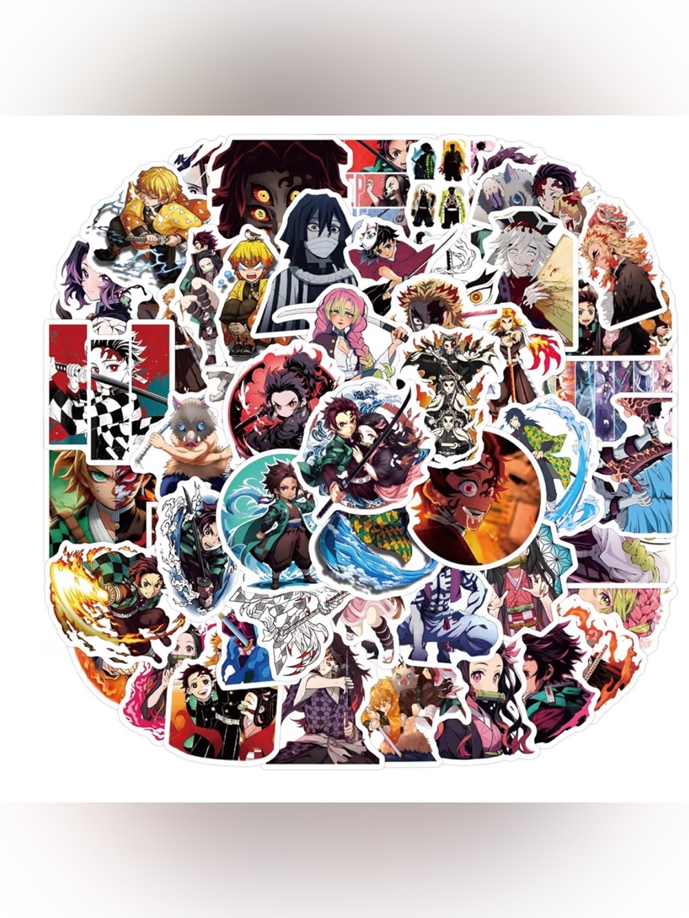 55~Demon Anime Slayer‌ Stickers for Kids, Water Bottle,Laptop,Phone,Scrapbooking